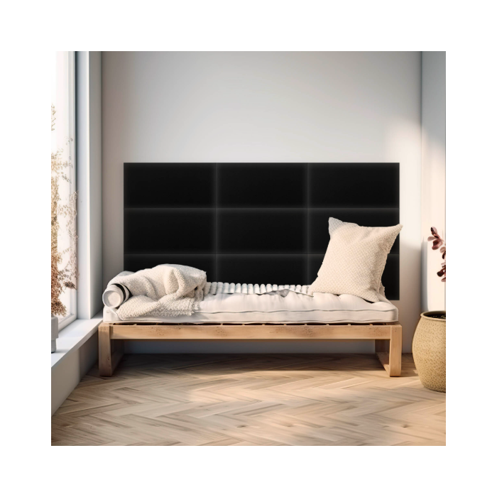 Polsterpaneel aus Kunstleder, schwarz Polsterpaneel aus Kunstleder, schwarz